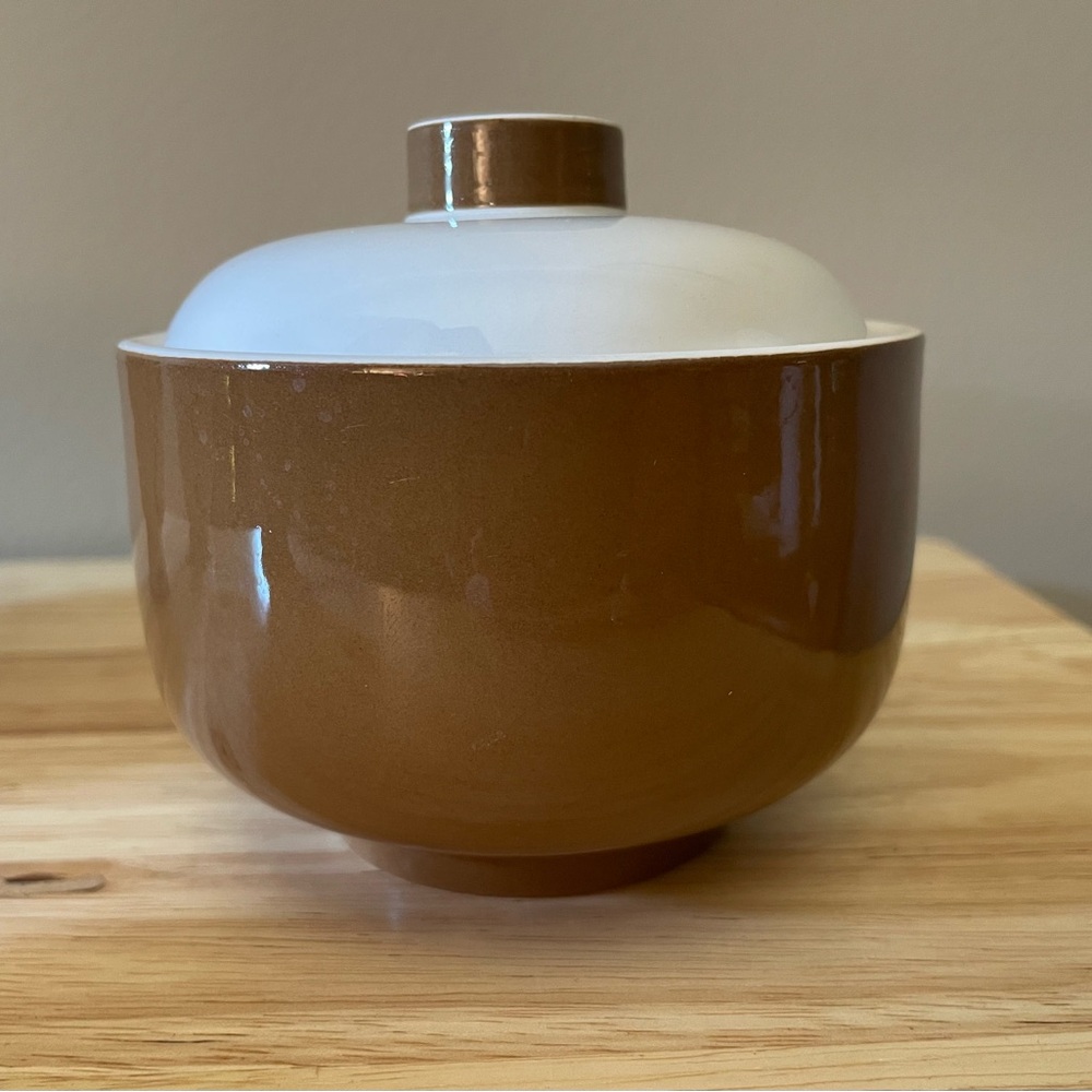 Premiere Colorama D7800 Brown and White Sugar Bowl Lidded Dish